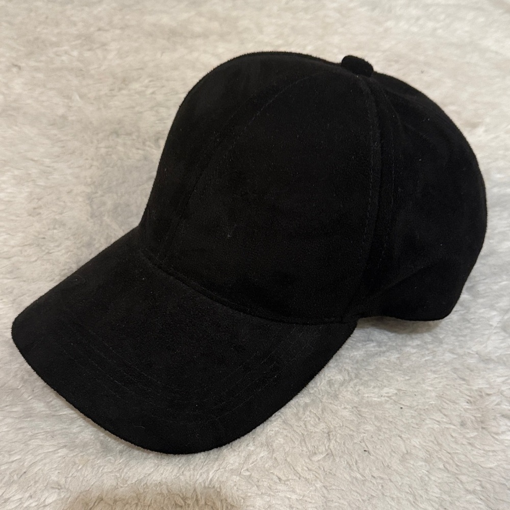 Black Suede Baseball Cap